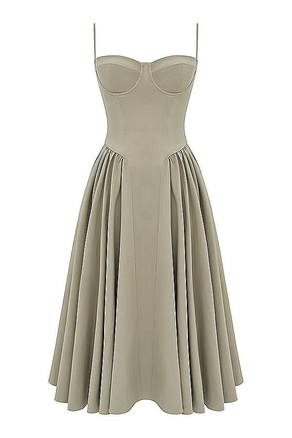 VALENTE® | Twill Corset Midi Dress