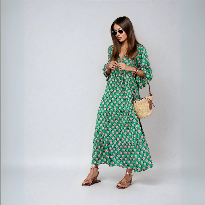 Elin - Boho Cotton Maxi Dress