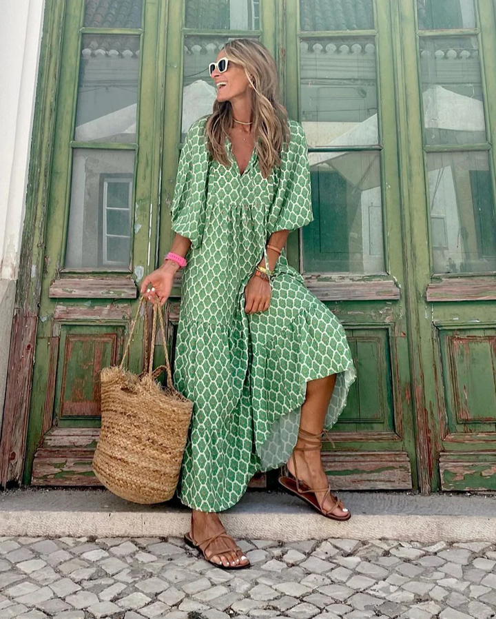 Elin - Boho Cotton Maxi Dress