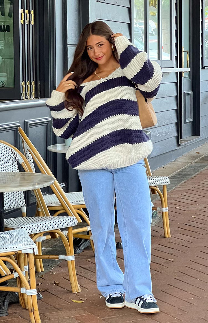 Delvey | Striped Chunky Knit Sweater