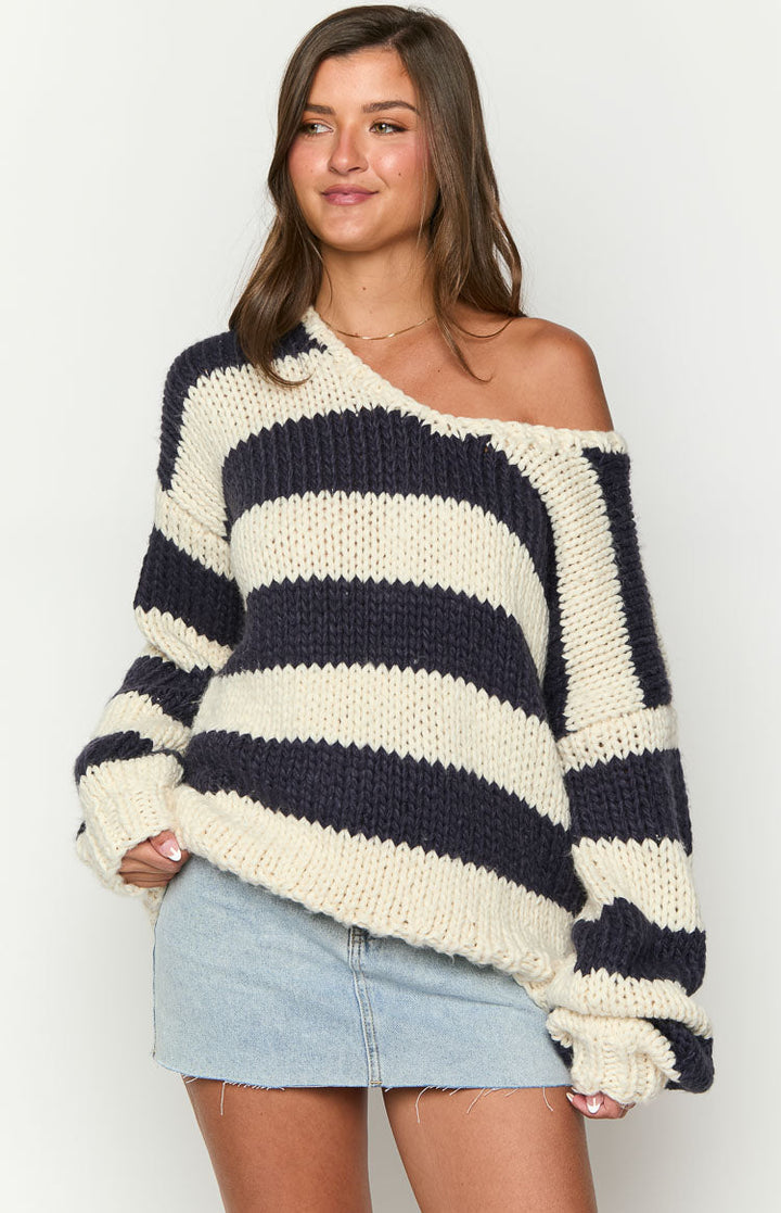 Delvey | Striped Chunky Knit Sweater