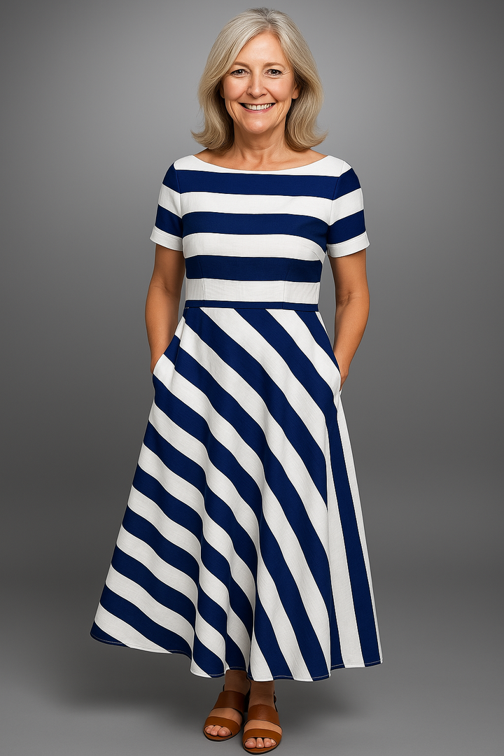 Natalia - Handmade Long Striped Dress
