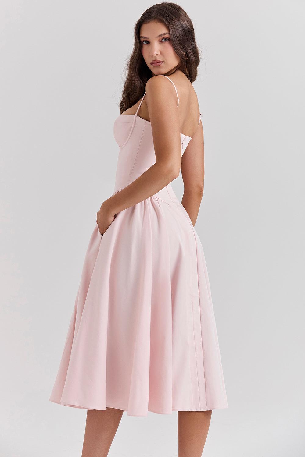 VALENTE® | Twill Corset Midi Dress