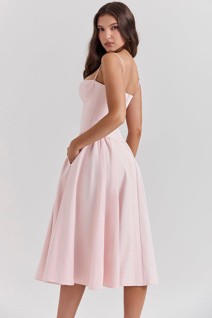 VALENTE® | Twill Corset Midi Dress