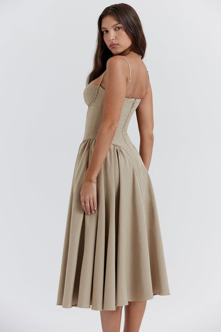 VALENTE® | Twill Corset Midi Dress