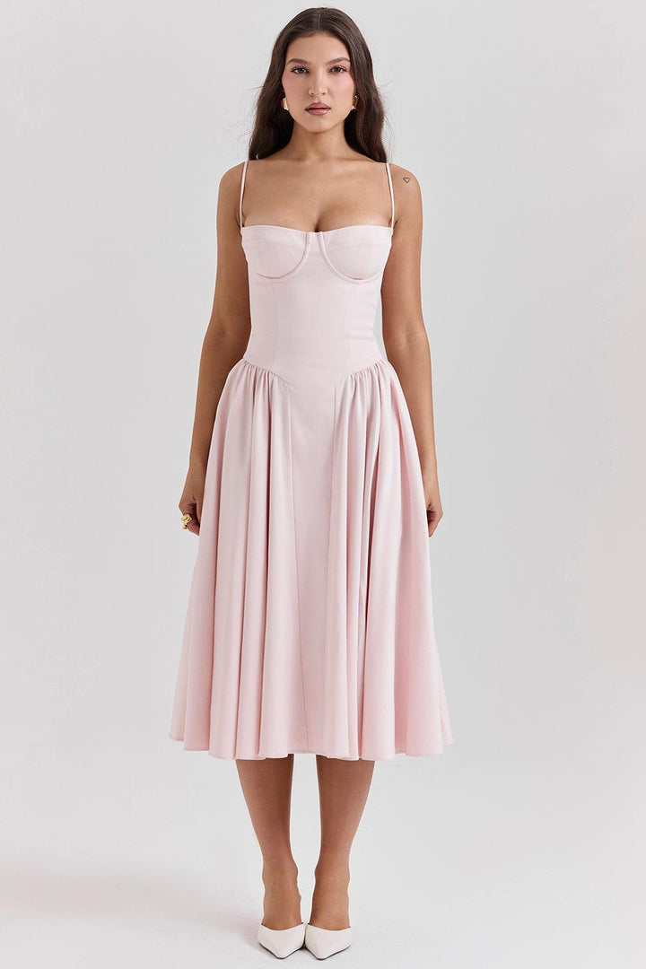VALENTE® | Twill Corset Midi Dress