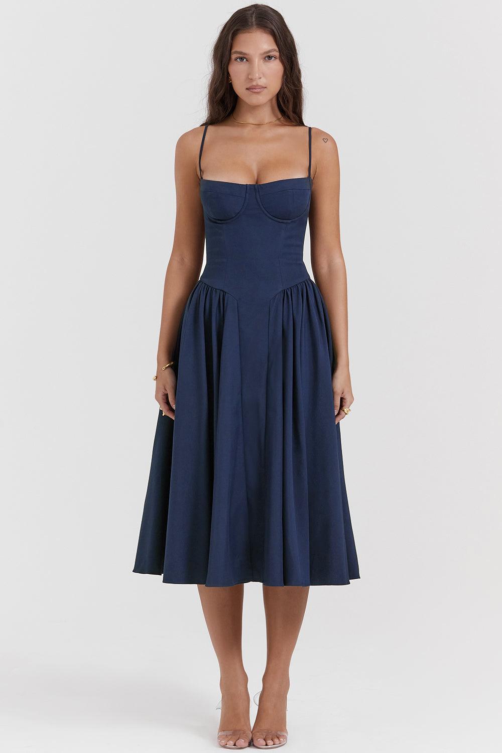 VALENTE® | Twill Corset Midi Dress