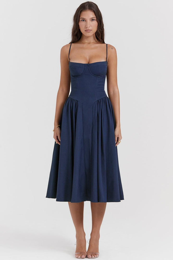 VALENTE® | Twill Corset Midi Dress