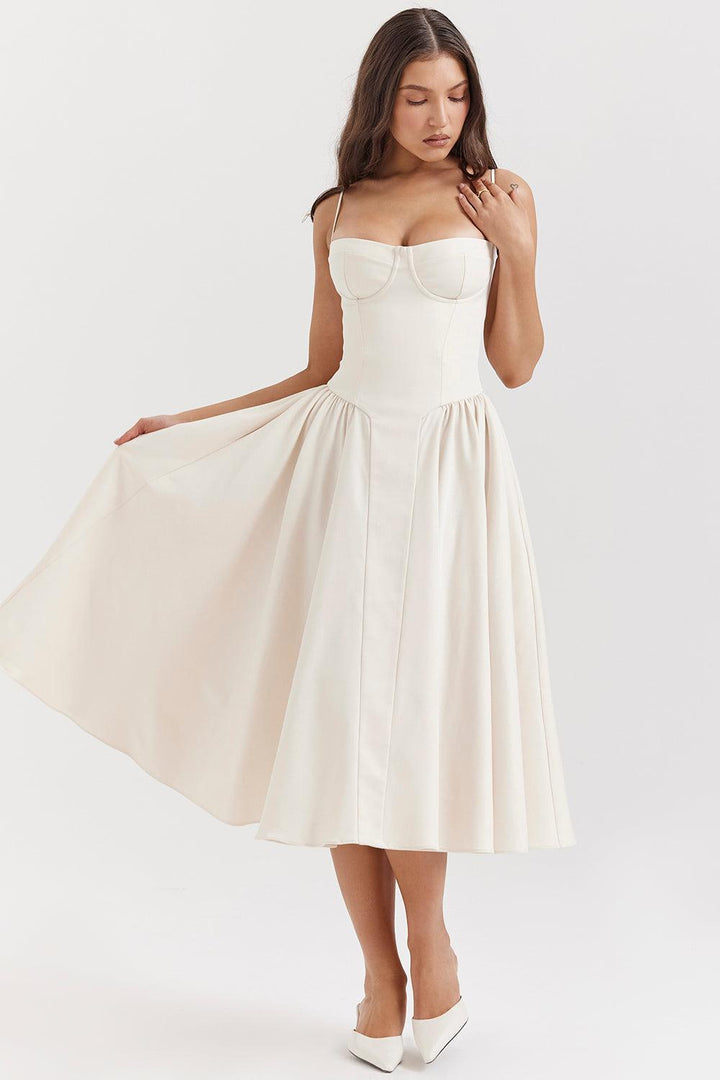 VALENTE® | Twill Corset Midi Dress