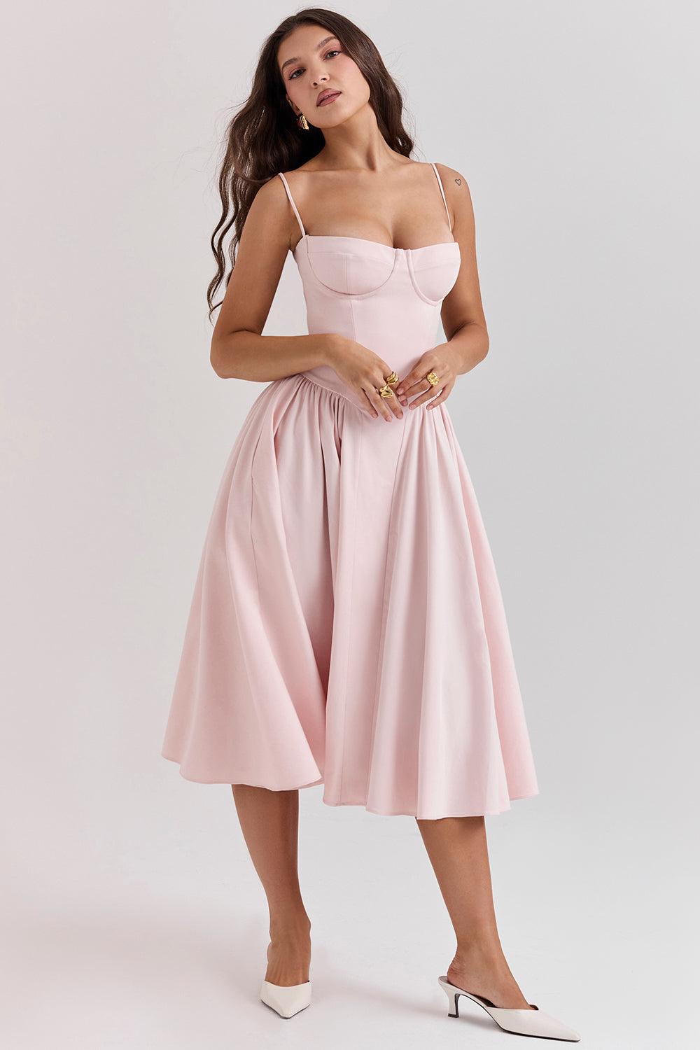 VALENTE® | Twill Corset Midi Dress