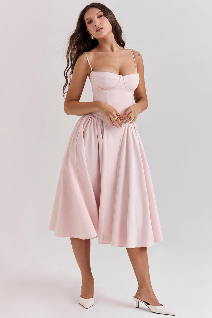 VALENTE® | Twill Corset Midi Dress