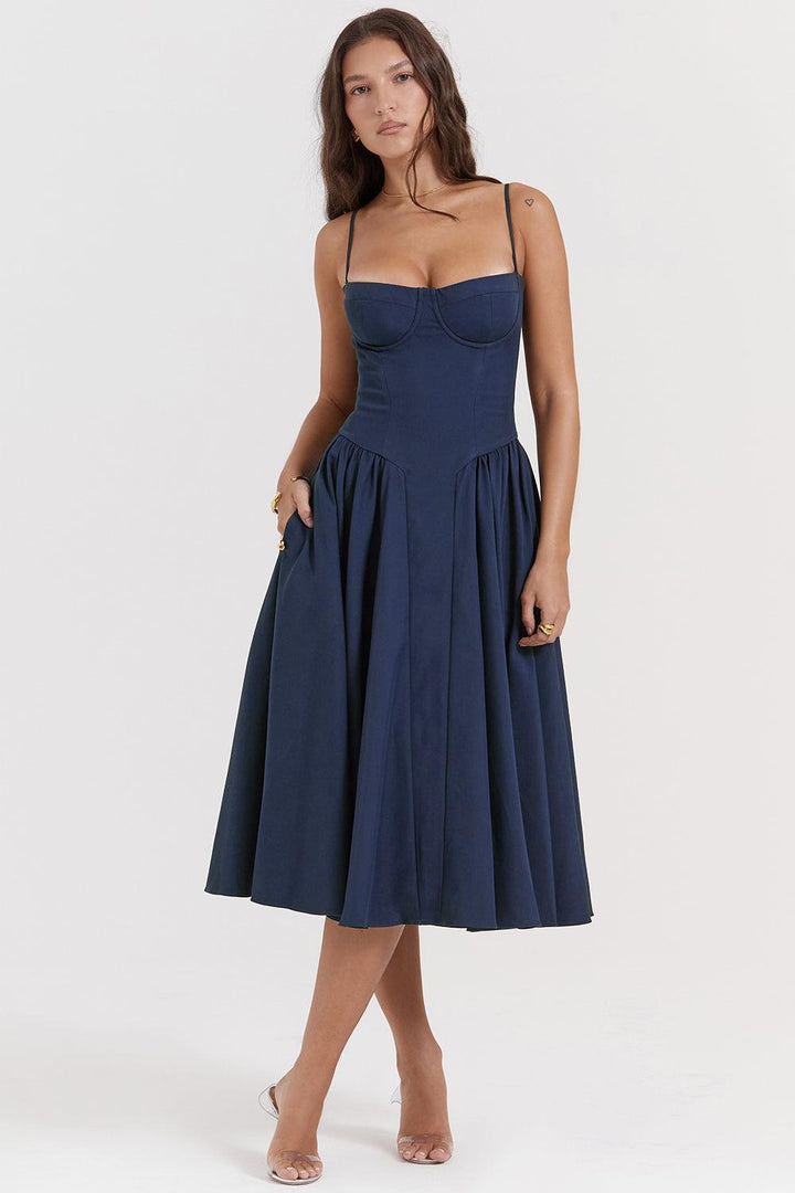 VALENTE® | Twill Corset Midi Dress