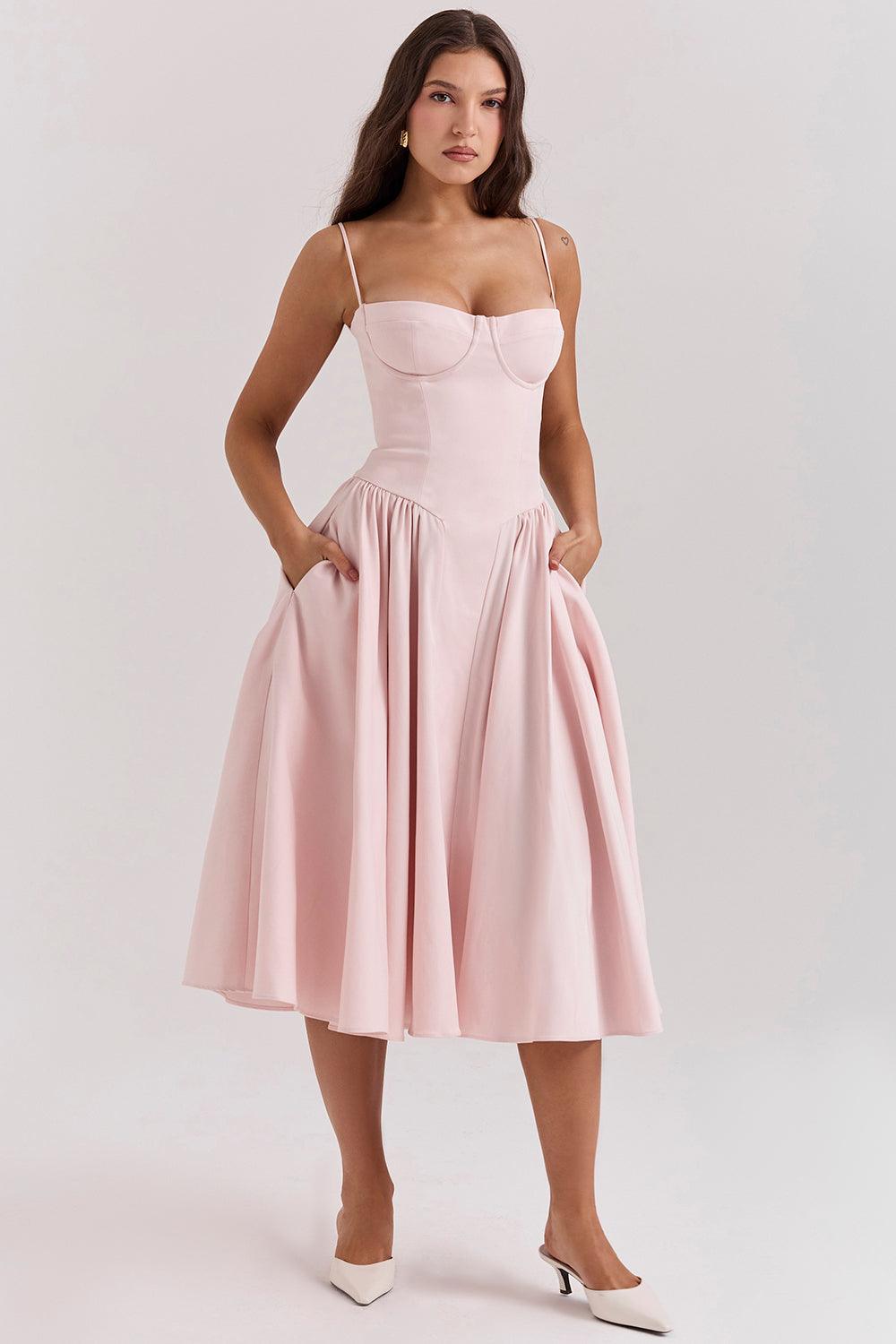 VALENTE® | Twill Corset Midi Dress