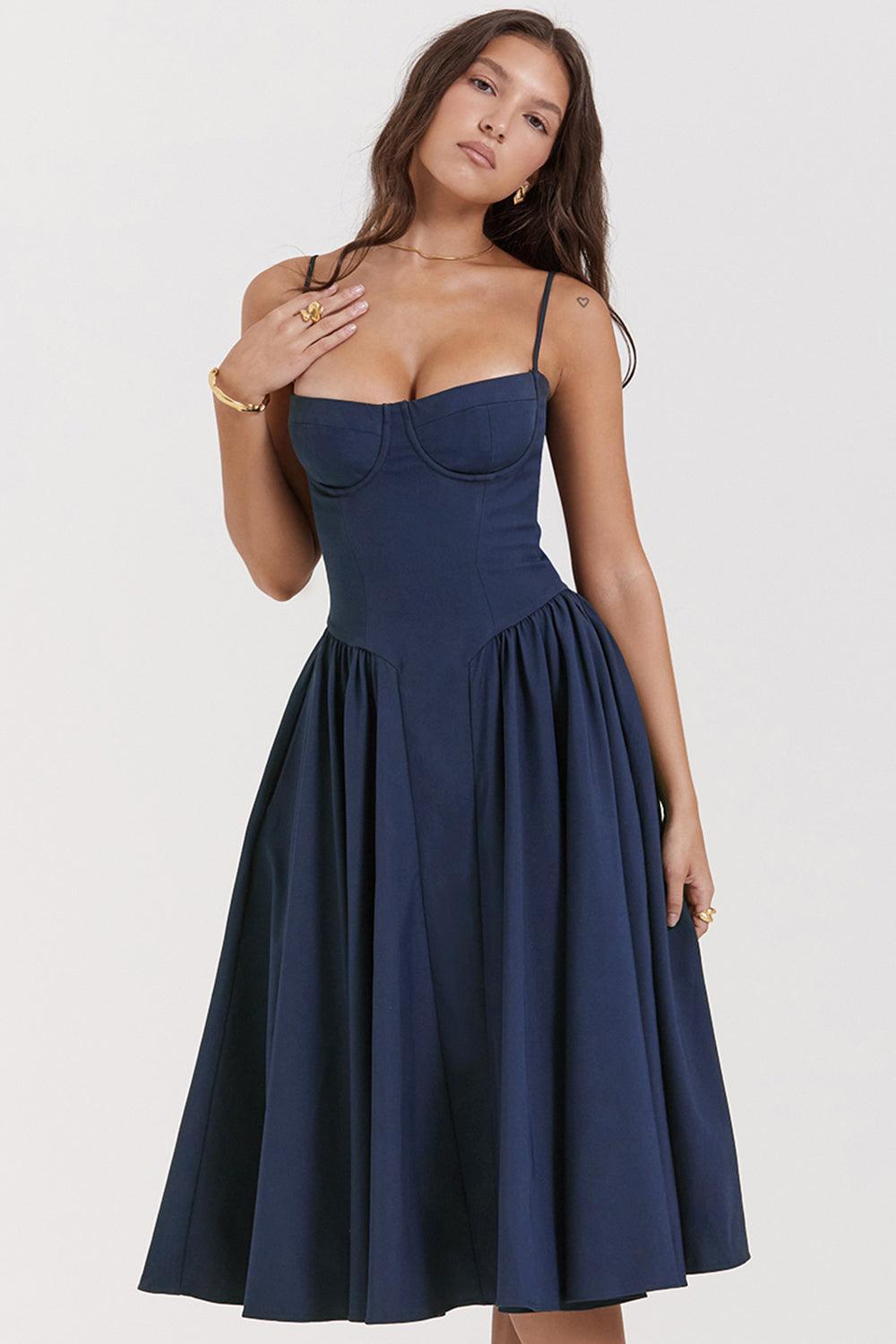 VALENTE® | Twill Corset Midi Dress