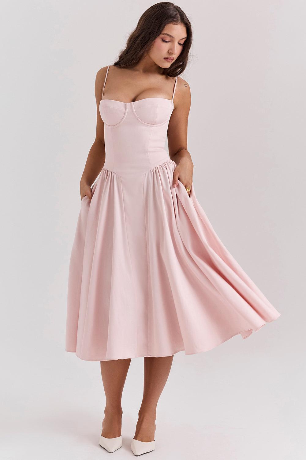 VALENTE® | Twill Corset Midi Dress