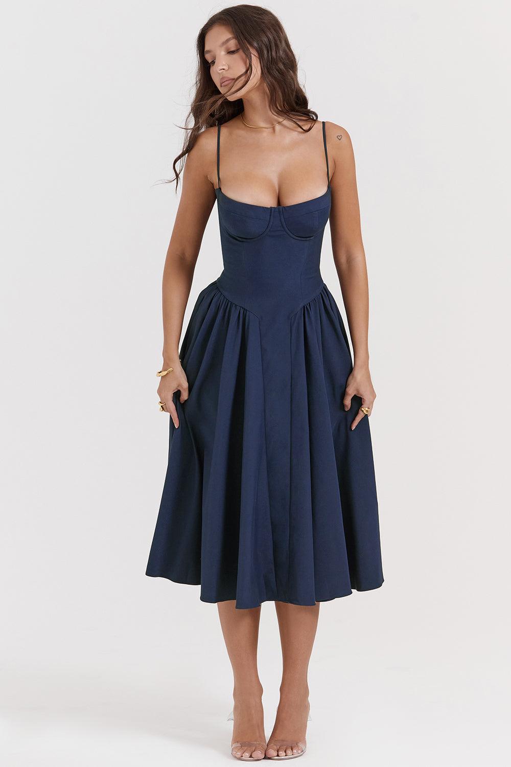 VALENTE® | Twill Corset Midi Dress