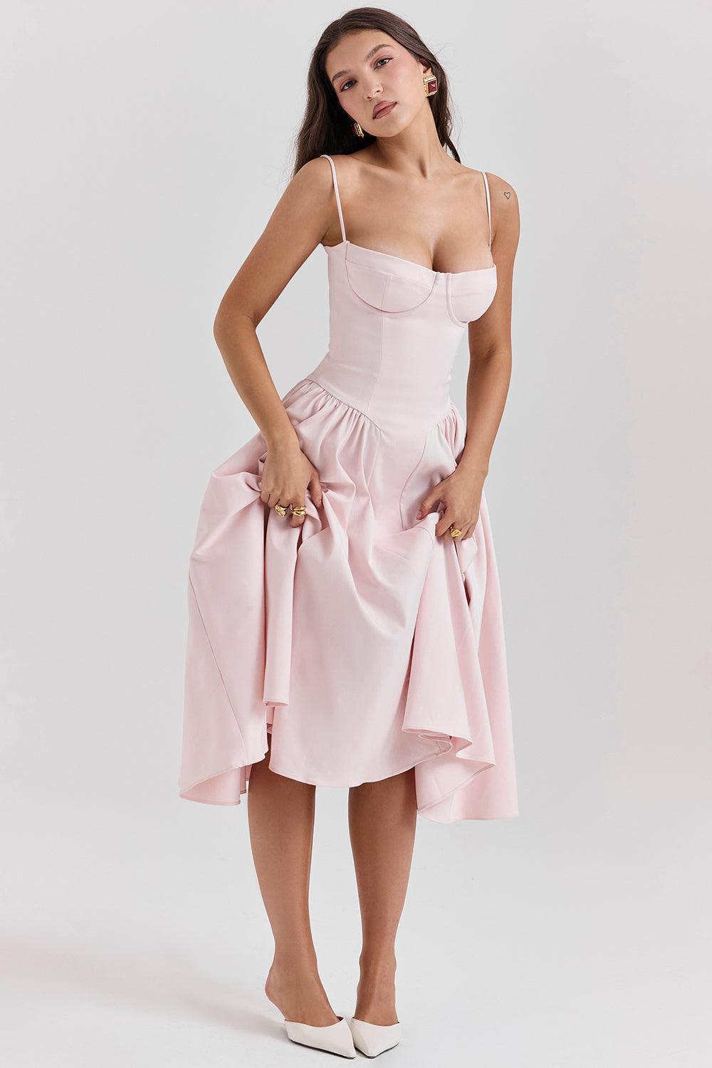 VALENTE® | Twill Corset Midi Dress