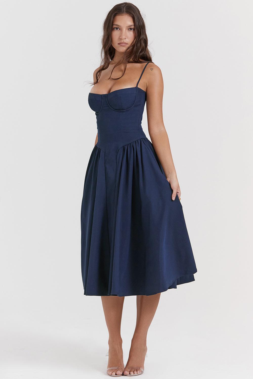 VALENTE® | Twill Corset Midi Dress