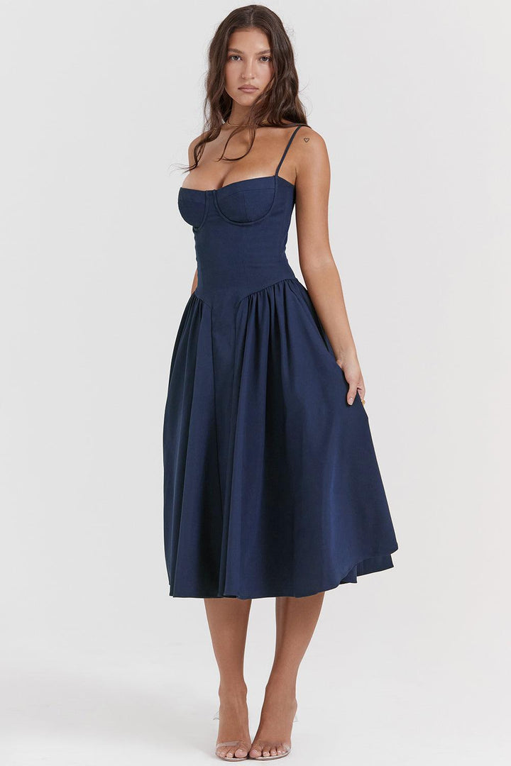 VALENTE® | Twill Corset Midi Dress