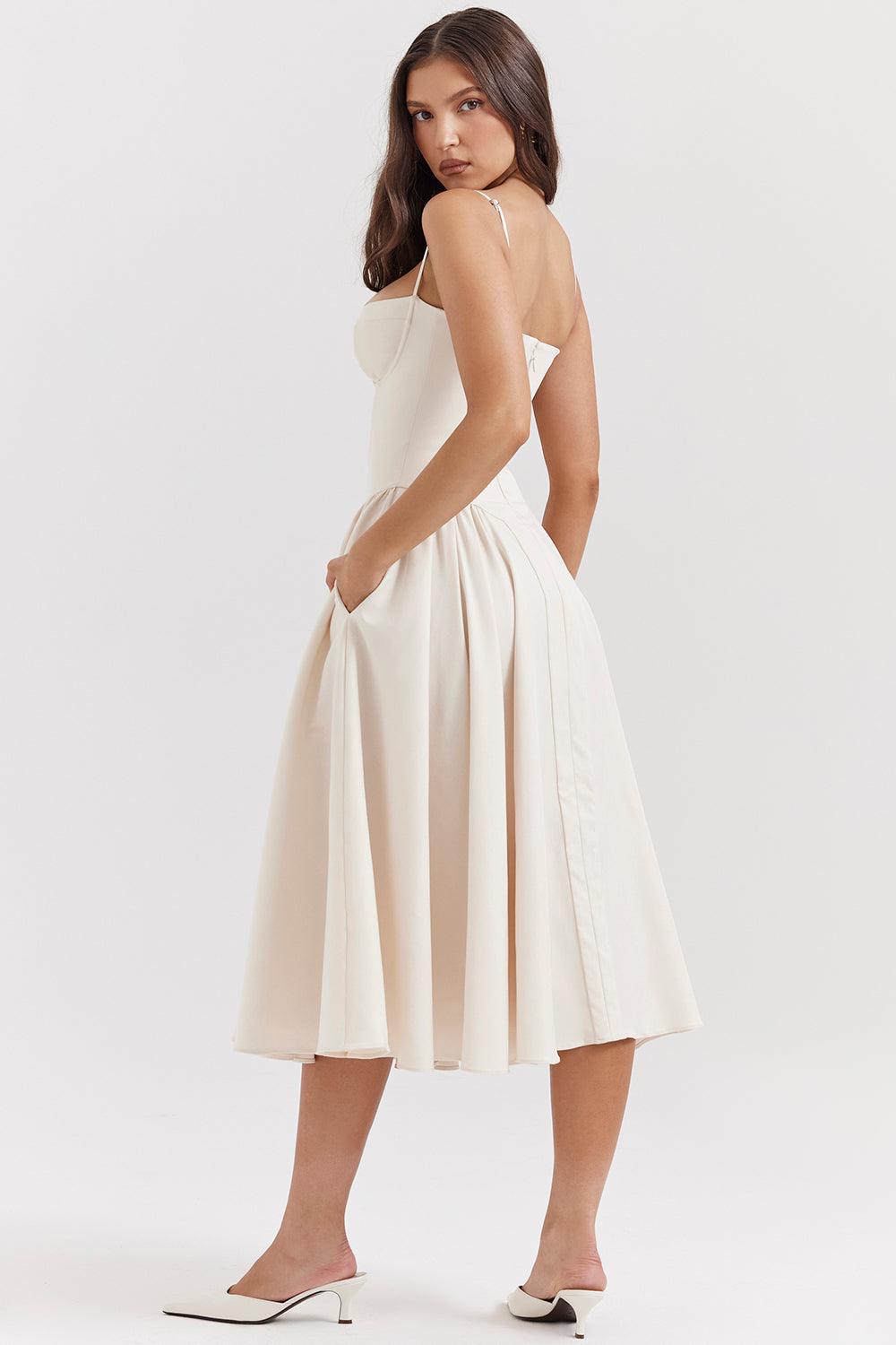 VALENTE® | Twill Corset Midi Dress