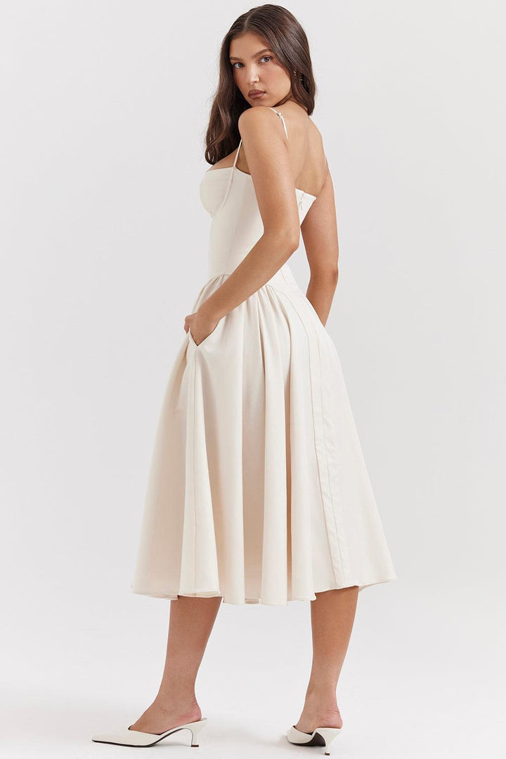 VALENTE® | Twill Corset Midi Dress