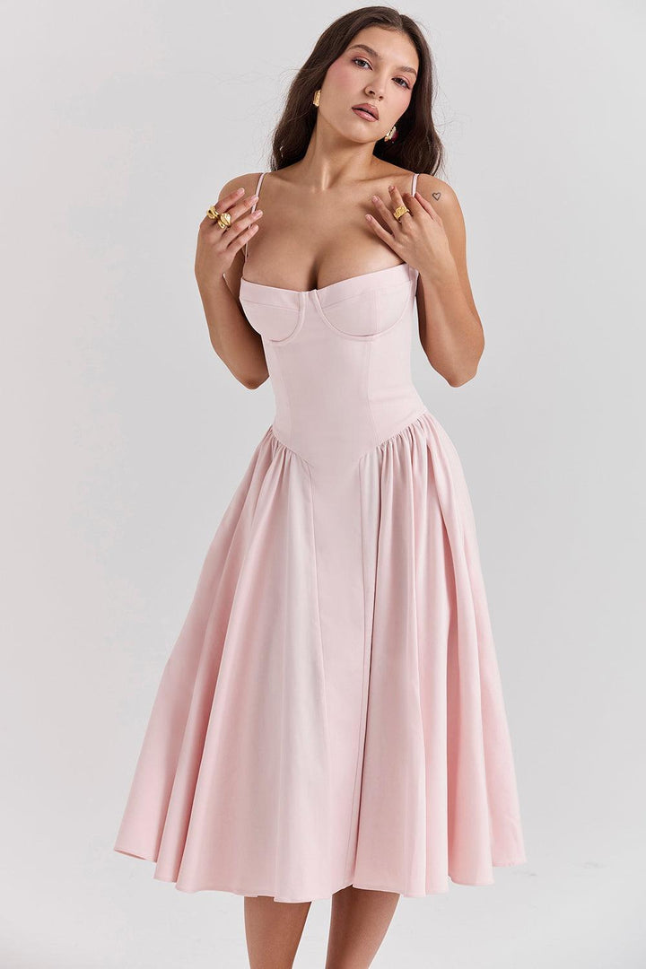 VALENTE® | Twill Corset Midi Dress