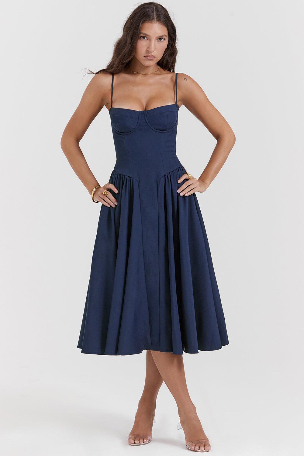 VALENTE® | Twill Corset Midi Dress