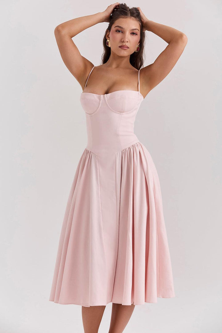 VALENTE® | Twill Corset Midi Dress