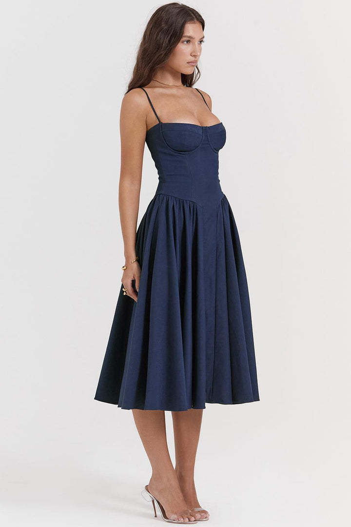 VALENTE® | Twill Corset Midi Dress