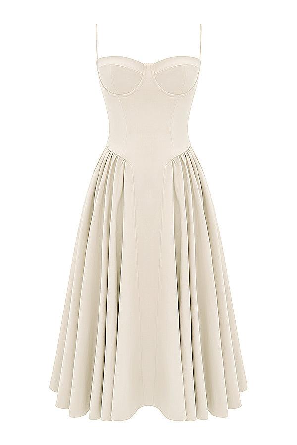 VALENTE® | Twill Corset Midi Dress